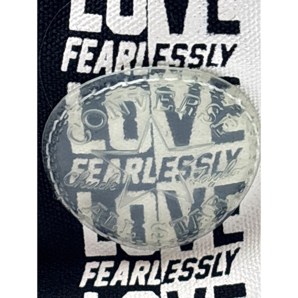 Converse Love Fearlessly Yourself First Black White Red Heart, Kids Unisex Sz 2 - Picture 7 of 11